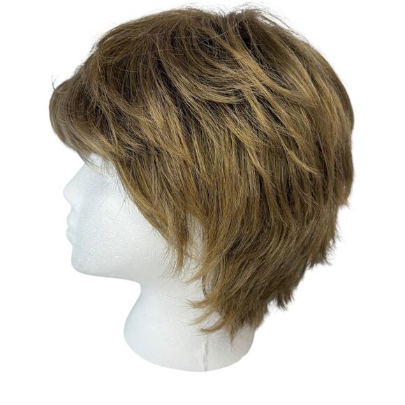 Hair Topper Wig 8 inch Light Brown Bangs Thinning Hair Women Clip In - Picture 3 of 10